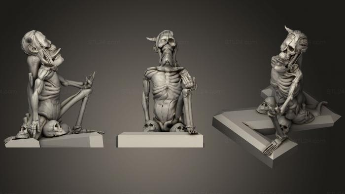 Статуэтки герои, монстры и демоны (ТЕСТОВЫЙ УРОВЕНЬ ЗОМБИ4 НИЗКИЙ, STKM_1311) 3D модель для ЧПУ станка